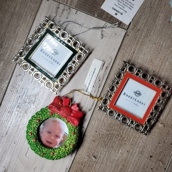 NWT Hobby Lobby Photo Frame Christmas Tree Ornament Bundle 3pc - Picture 12 of 14